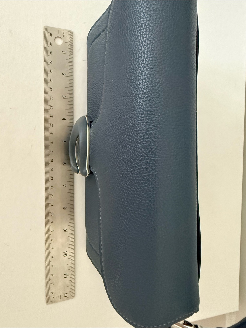 Coach Tabby Shoulder Bag (CH735) in Dark Blue Pebbled Leather with Signature C - Picture 8 of 9